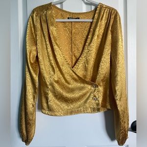 Nasty Gal mustard yellow blouse